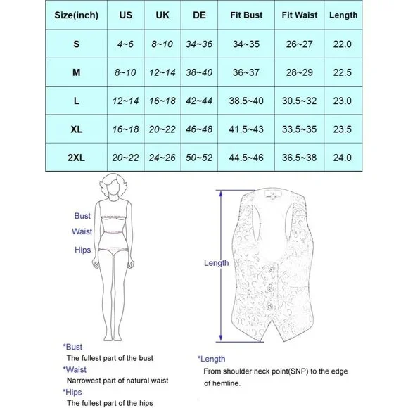 Womens Waistcoat Vest Vintage Steampunk Dress Racerback Jacquard Jacket - Picture 7 of 7